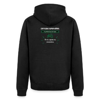 Certains super héros ne portent pas de cape. - Veste à capuche bio Premium Unisexe - noir - Dos - Nico (187cm)