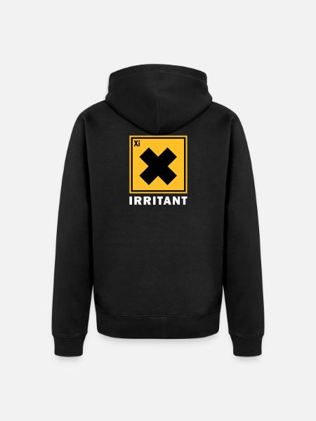 IRRITANT WARNING SIGN - Unisex Premium Organic Zip Hoodie - black