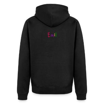 Emil first name boy name colored font colored - Unisex Premium Organic Zip Hoodie - black - Back - Nico (187cm)