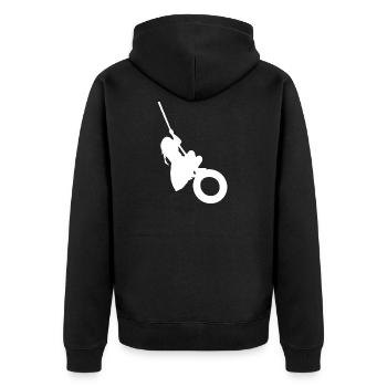 Tire swing swings girls playground - Unisex Premium Organic Zip Hoodie - black - Back - Nico (187cm)