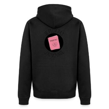 Je peux pas j'ai voyage passeport travel bagages - Veste à capuche bio Premium Unisexe - noir - Dos - Nico (187cm)