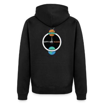 City on mars! - Unisex Premium Organic Zip Hoodie - black - Back - Nico (187cm)