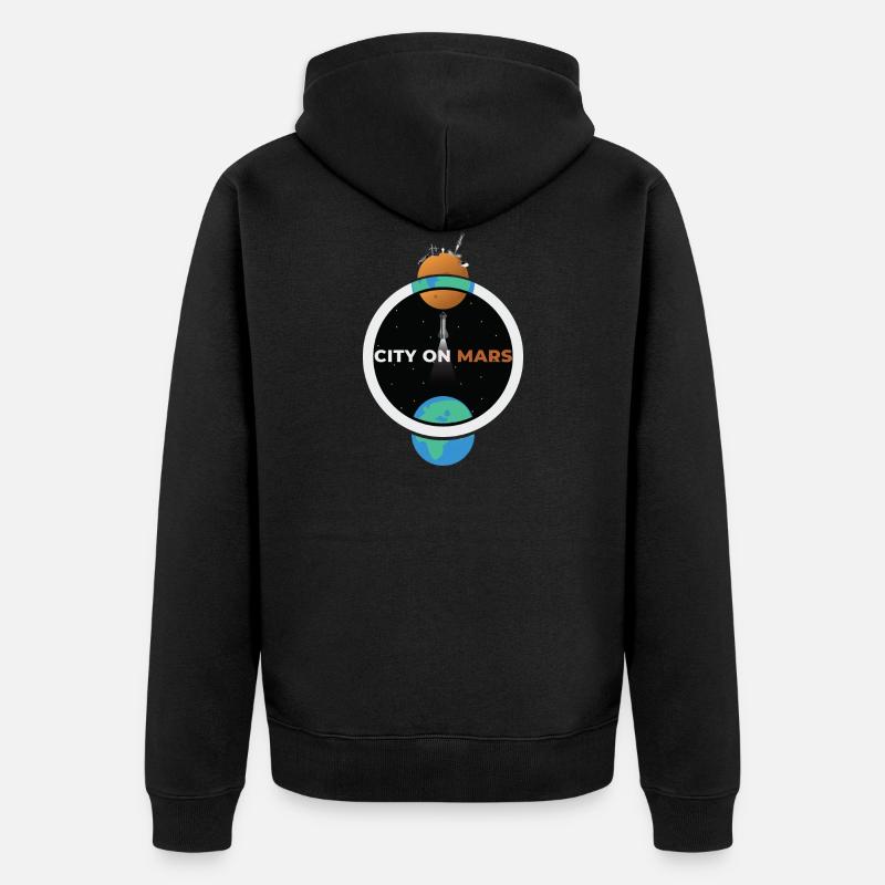 La ville sur mars ! - Veste à capuche bio Premium Unisexe - noir