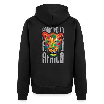 Addicted to Africa Lion Löwe - Veste à capuche bio Premium Unisexe - noir - Dos - Nico (187cm)