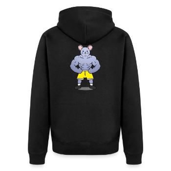 Souris musclée - Veste à capuche bio Premium Unisexe - noir - Dos - Nico (187cm)
