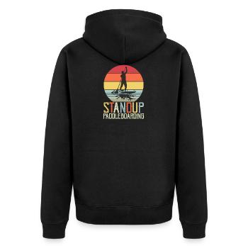 Stand-Up Paddle Paddleboarding SUP Vintage - Veste à capuche bio Premium Unisexe - noir - Dos - Nico (187cm)