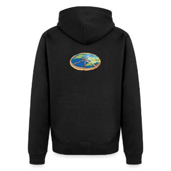 Pizza carries earth - Unisex Premium Organic Zip Hoodie - black - Back - Nico (187cm)