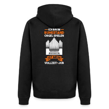 Orgel Rentner Ruhestand Orgelmusik Organist - Unisex Premium Bio Zip Hoodie - Schwarz - Hinten - Nico (187cm)