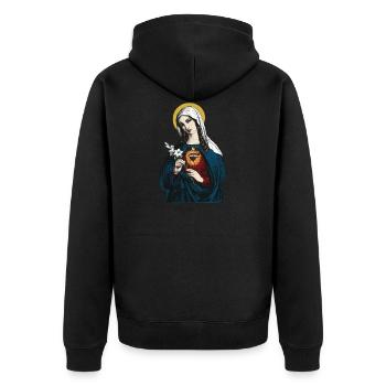 Sainte Vierge Marie avec son Cœur Immaculé - Veste à capuche bio Premium Unisexe - noir - Dos - Nico (187cm)