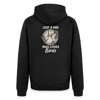 Birding Design for Your Bird Watching Dad - Unisex Premium Organic Zip Hoodie - black - Back - Nico (187cm)