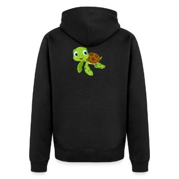 Baby Wasser Schildkröte - Unisex Premium Bio Zip Hoodie - Schwarz - Hinten - Nico (187cm)