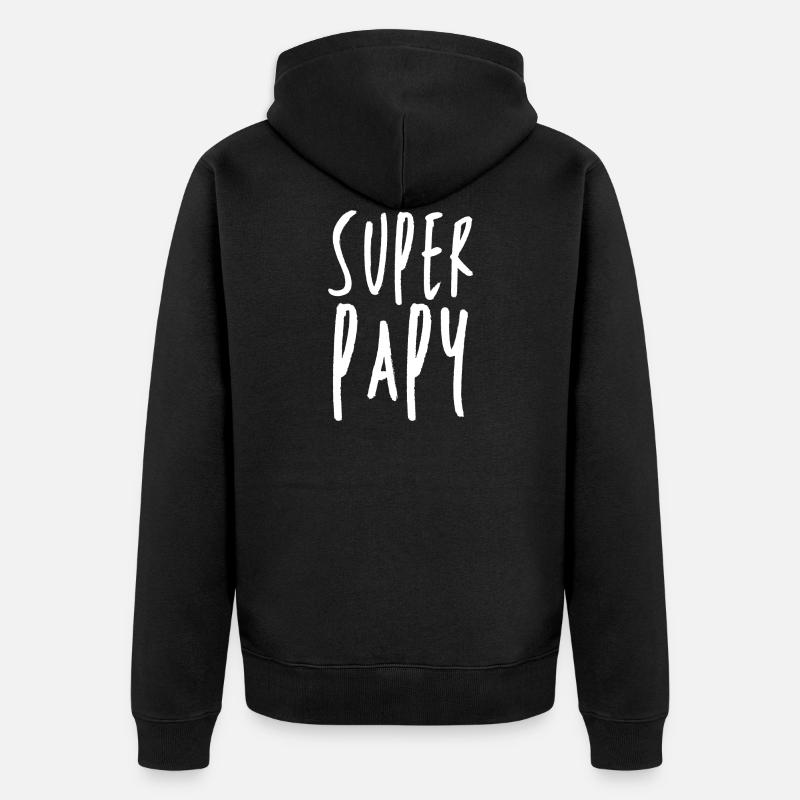 Super Papy - Veste à capuche bio Premium Unisexe - noir