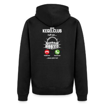 Kegeln Kegelclub Ruft An Kegel - Unisex Premium Bio Zip Hoodie - Schwarz - Hinten - Nico (187cm)