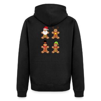 Homme pain d’épice Noël cadeau pain d’épice - Veste à capuche bio Premium Unisexe - noir - Dos - Nico (187cm)