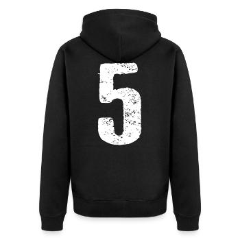 5 Number Vintage - Unisex Premium Organic Zip Hoodie - black - Back - Nico (187cm)