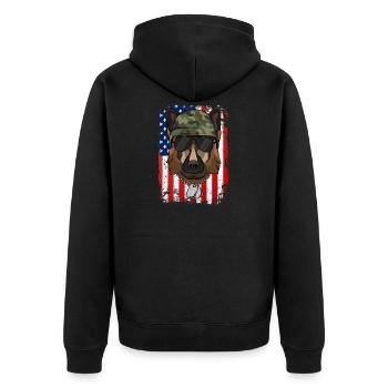German Shepherd - Unisex Premium Organic Zip Hoodie - black - Back - Nico (187cm)
