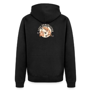 Fauler Powerlifter Powerlifting Faultier - Unisex Premium Bio Zip Hoodie - Schwarz - Hinten - Nico (187cm)