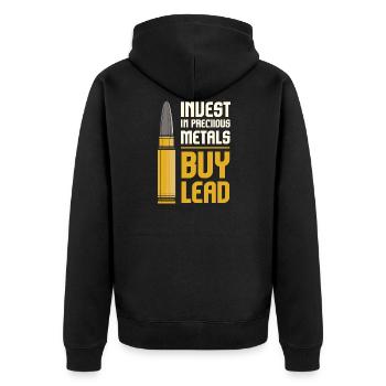 Investissement Acheter Lead Investir dans les métaux précieux - Veste à capuche bio Premium Unisexe - noir - Dos - Nico (187cm)