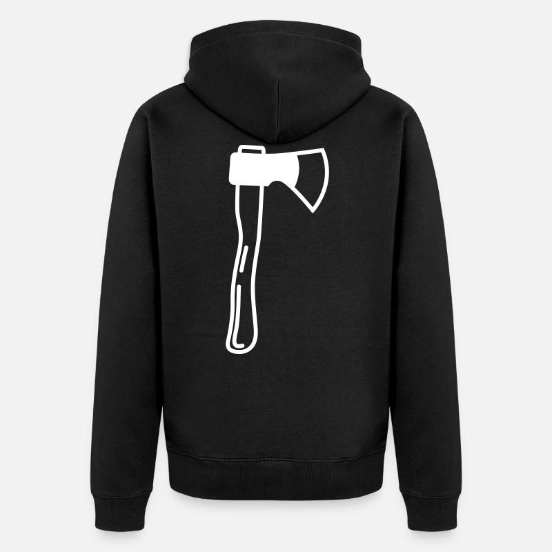 Icône de hache - Veste à capuche bio Premium Unisexe - noir