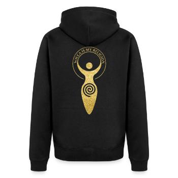 Déesse de la Terre Mère - WICCA EST MA RELIGION 3 - Veste à capuche bio Premium Unisexe - noir - Dos - Nico (187cm)