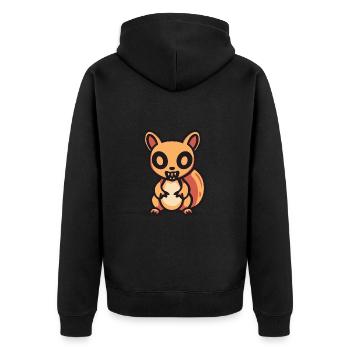Écureuil Halloween Bande dessinée Zombie - Veste à capuche bio Premium Unisexe - noir - Dos - Nico (187cm)