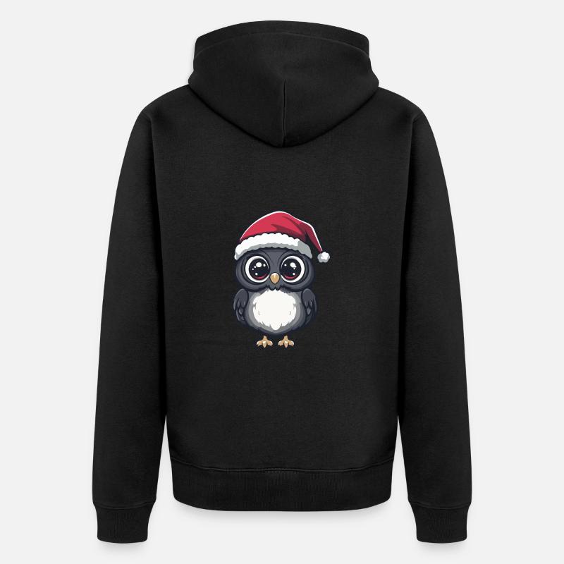 Hibou Noël Noël - Veste à capuche bio Premium Unisexe - noir
