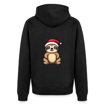 Chameleon Weihnachten Christmas - Unisex Premium Organic Zip Hoodie - black - Back - Nico (187cm)