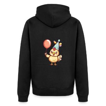 Hahn Geburtstag Baby - Unisex Premium Bio Zip Hoodie - Schwarz - Hinten - Nico (187cm)