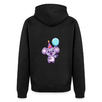 Bande dessinée d’anniversaire Koala - Veste à capuche bio Premium Unisexe - noir - Dos - Nico (187cm)