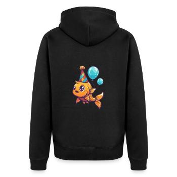 Poisson rouge anniversaire bébé - Veste à capuche bio Premium Unisexe - noir - Dos - Nico (187cm)