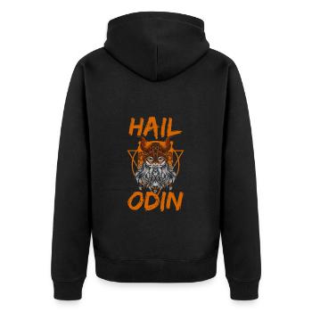 Thor Viking Blitz Mythologie - Unisex Premium Bio Zip Hoodie - Schwarz - Hinten - Nico (187cm)