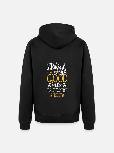Espresso Milch Latte Macchiato - Unisex Premium Bio Zip Hoodie - Schwarz