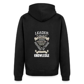 Arbeit Beruf Abteilungsleiter Angestellter - Unisex Premium Bio Zip Hoodie - Schwarz - Hinten - Nico (187cm)