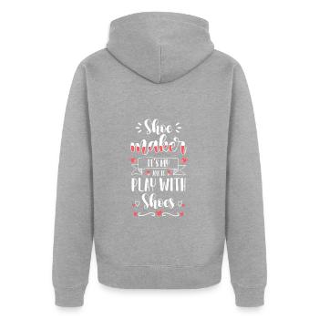 Schuhmacher Stiefel - Unisex Premium Bio Zip Hoodie - Grau meliert - Hinten - Nico (187cm)