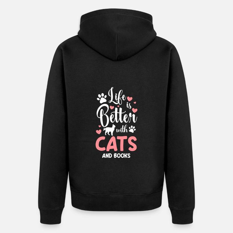 Chats Maîtresse d’animaux - Veste à capuche bio Premium Unisexe - noir