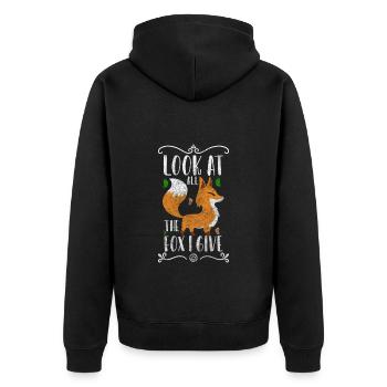 Tier Füchse Klug Jäger - Unisex Premium Bio Zip Hoodie - Schwarz - Hinten - Nico (187cm)