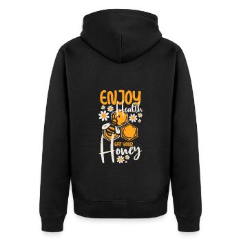 Honey Beekeeping Species Protection - Unisex Premium Organic Zip Hoodie - black - Back - Nico (187cm)