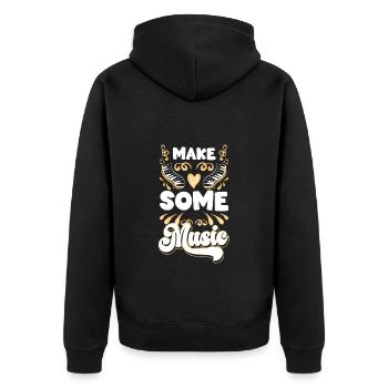 Musician Passion Melody Dancing - Unisex Premium Organic Zip Hoodie - black - Back - Nico (187cm)