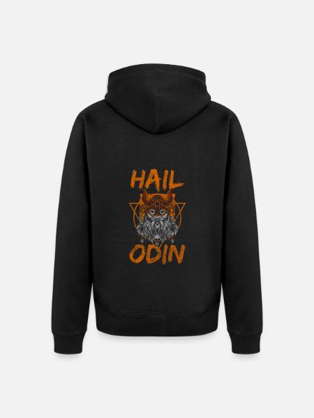 Odin Symbol - Unisex Premium Organic Zip Hoodie - black