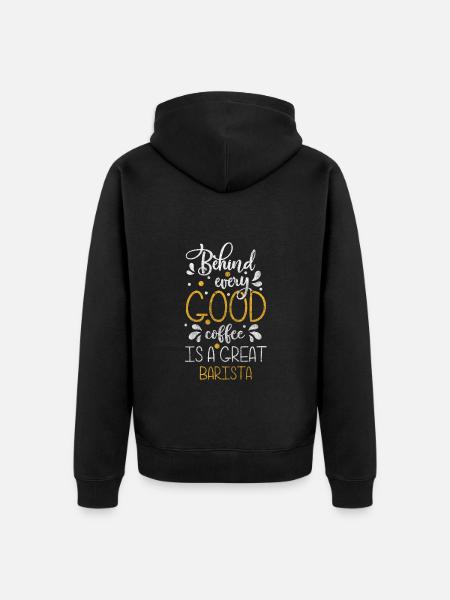 Coffee Profession Milk Foam - Unisex Premium Organic Zip Hoodie - black