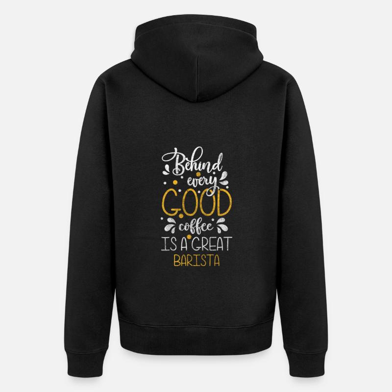 Café Profession Mousse de Lait - Veste à capuche bio Premium Unisexe - noir