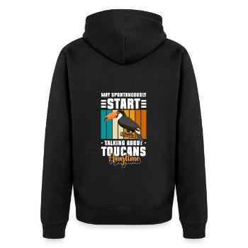 Tukan Regenwald Amazonas Südamerika - Unisex Premium Bio Zip Hoodie - Schwarz - Hinten - Nico (187cm)