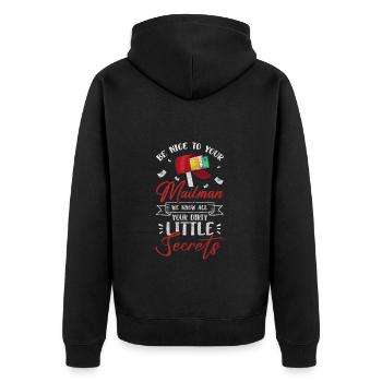 Lettres de livraison - Veste à capuche bio Premium Unisexe - noir - Dos - Nico (187cm)