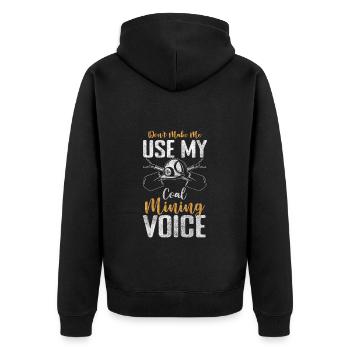 Miner's - Unisex Premium Organic Zip Hoodie - black - Back - Nico (187cm)