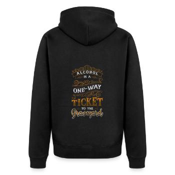 Bière Arrêter de boire Santé - Veste à capuche bio Premium Unisexe - noir - Dos - Nico (187cm)