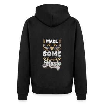 Musik Konzert Fan - Unisex Premium Bio Zip Hoodie - Schwarz - Hinten - Nico (187cm)