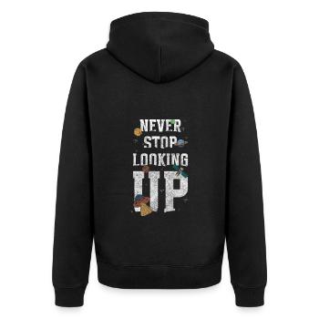 Astronomy Galaxy Hobby - Unisex Premium Organic Zip Hoodie - black - Back - Nico (187cm)