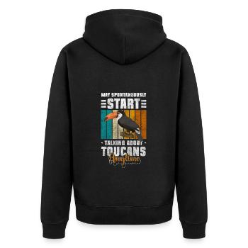 Tukan Tier Amazonas Papagei - Unisex Premium Bio Zip Hoodie - Schwarz - Hinten - Nico (187cm)
