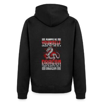 Mythologie du dragon Livres Asie - Veste à capuche bio Premium Unisexe - noir - Dos - Nico (187cm)