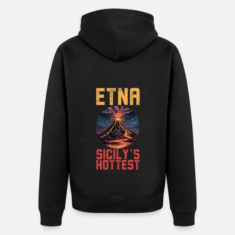 Volcan Etna Sicile - Veste à capuche bio Premium Unisexe - noir